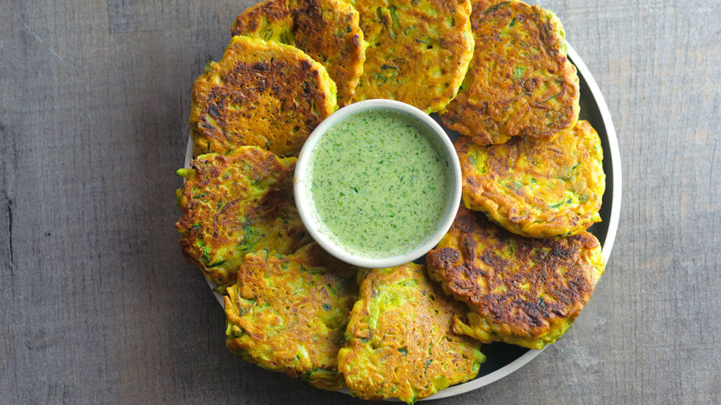 Galettes indiennes à la courgette