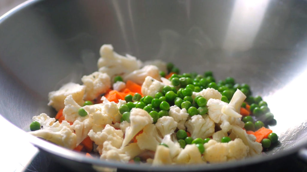 Recette de Upma : la cuisson des légumes