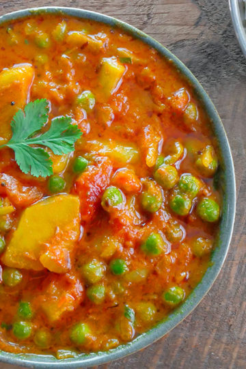 Recette indienne Aloo matar