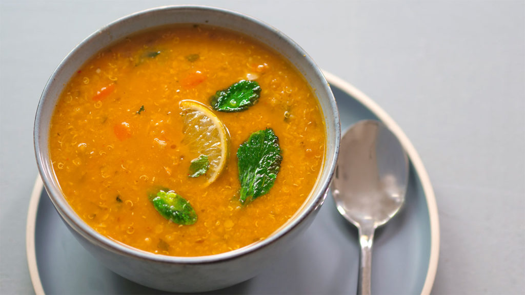 Soupe lentilles et quinoa